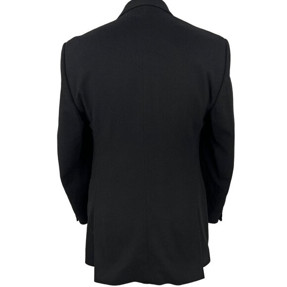 Zanetti 100% Cashmere 3 Button Blazer Black Double Vent Tailored Made in Italy‎ - Picture 2 of 9